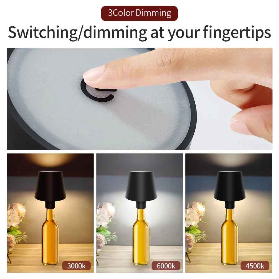 Rechargeable LED Touch Desk Lamp - Dimmable Ambient Light