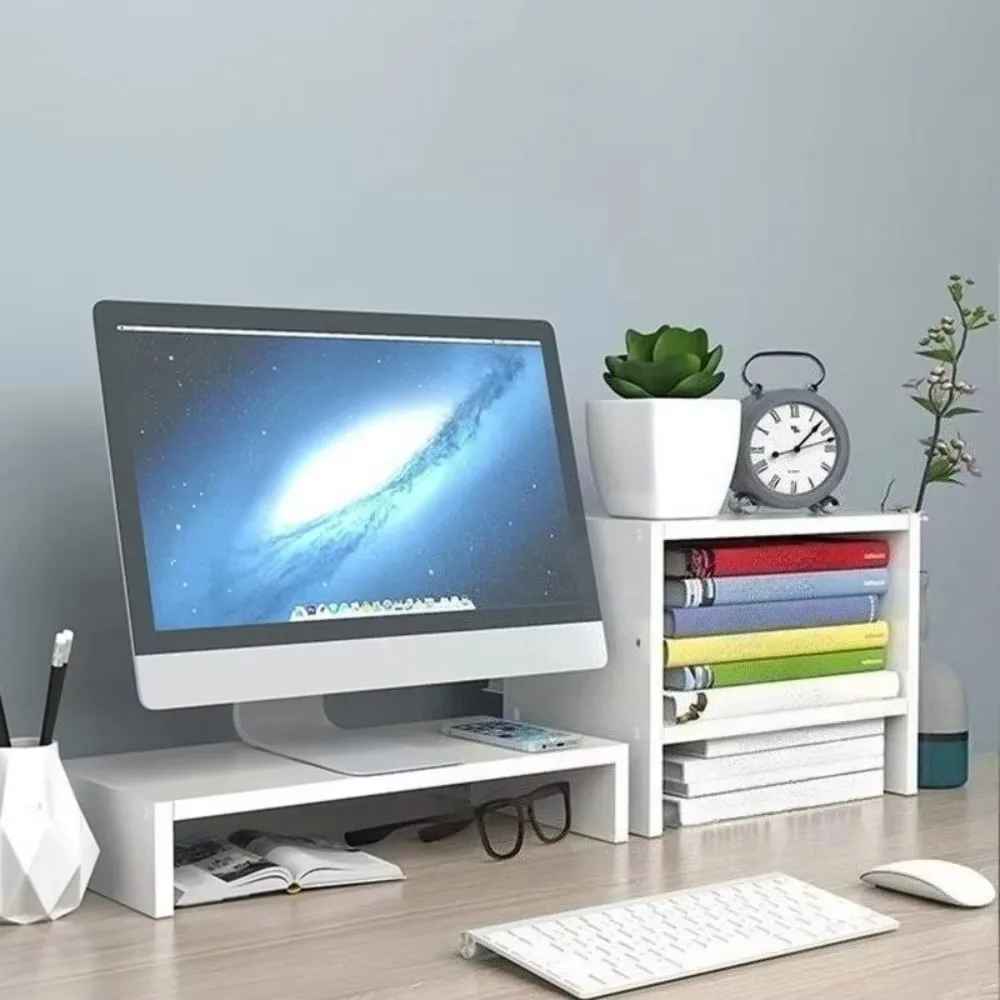 Ergonomic Monitor Stand Riser with Storage Shelf